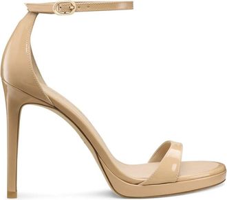 Stuart Weitzman Nudist Platform - Dames - Sandalen met hakken - Beige - 40 1/2 EU - Schoenen