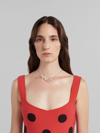 Marni Womens Gold Chain Necklace With Glass Beads Bijoux
