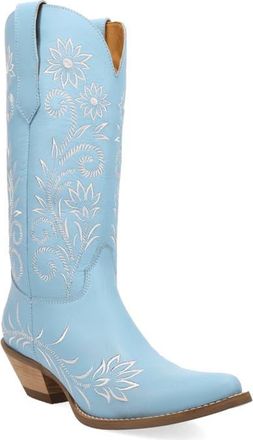 Dingo Buttercup Embroidered Western Boot in Blue at Nordstrom, Size 9.5