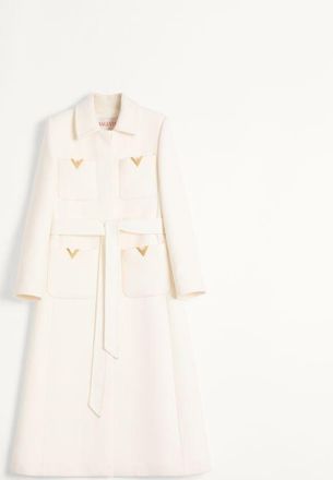 Valentino Cappotto In Drill Double Donna AVORIO 38