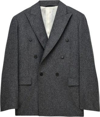 Carven Geklede dubbele rij knopen blazer - Dames - Blazers - Grijs - 2XS - Katoen - Jassen