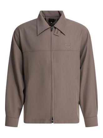 Needles zip-up embroidered jacket - Brown
