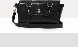 Vivienne Westwood Kimmy Crossbody Shiny Veget Tanned Black