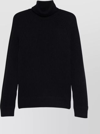 Zanone turtleneck long sleeve ribbed knit sweater