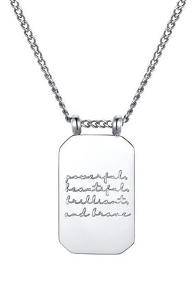 Mantra Powerful, Beautiful, Brilliant, and Brave - Necklace in Silver at Nordstrom