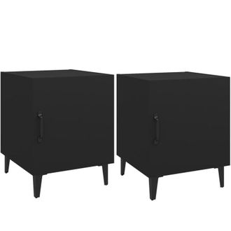 vidaXL Bedside Cabinets 2 pcs Black Engineered Wood vidaXL