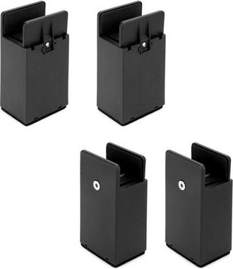 No Brand Elevadores De Muebles Resistentes (paquete De 4) - 10 Cm De Altura, Color Negro - Para Patas De Muebles Cuadradas O Rectas De Hasta 38 Mm De Ancho