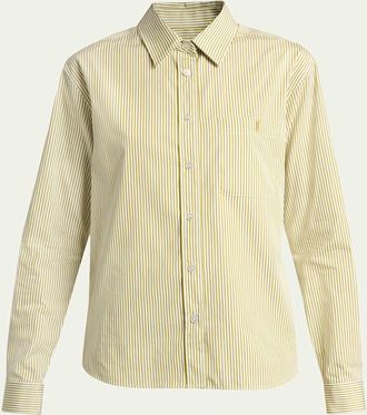 Saint Laurent Striped Cotton Poplin Button-Down Shirt