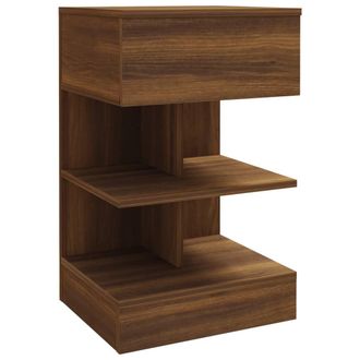 vidaXL Mesita De Noche Madera Contrachapada Marr&oacute;n Roble 40x35x65 Cm Vidaxl