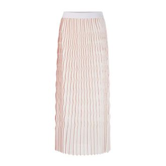 Marc Cain Maxi Skirts, female, White, Size: 2XL Pleated Maxi Skirt