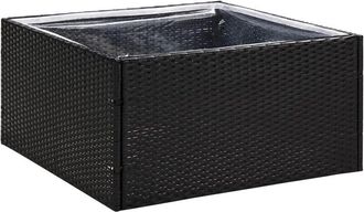 vidaXL Garden Planter Black 80x80x40 cm Poly Rattan Vidaxl