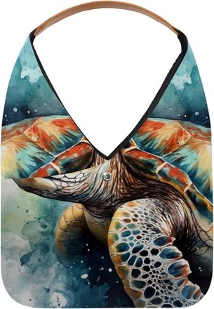 Generic Sea Turtle Reusable Lightweight Grocery Bags - Foldable Into Compact Pouch, Washable & Sturdy, Multipurpose for Shopping and Travel