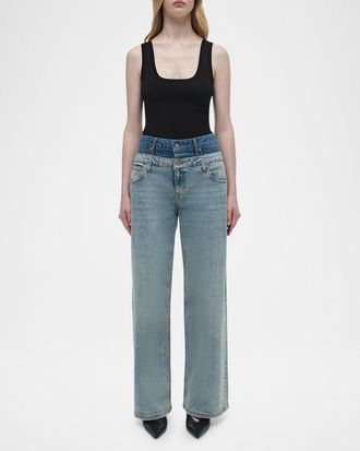 SIMKHAI Kove Double-Waist Jeans