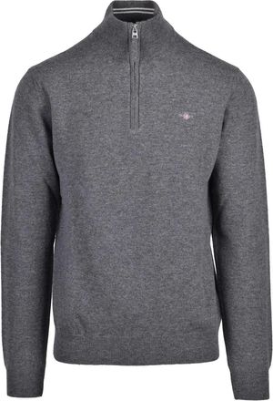 GANT Half-Zip Wool Sweater With Ribbed Detailing