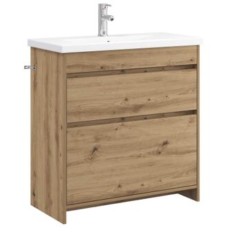 vidaXL Juego De Muebles De Ba&ntilde;o Roble Artesanal 81 X 40 X 84,5 Cm Vidaxl