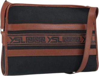 Saint Laurent Pre-owned Cross Body Bags, female, Black, Size: ONE SIZE Pre-owned Canvas Shoulder Bag