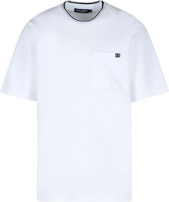Dolce & Gabbana White Cotton Piquet T Shirt
