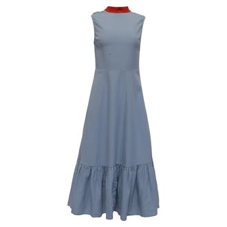 Rejina Pyo Bridget Mock-Neck Sleeveless Midi Dress In Light Blue Rayon