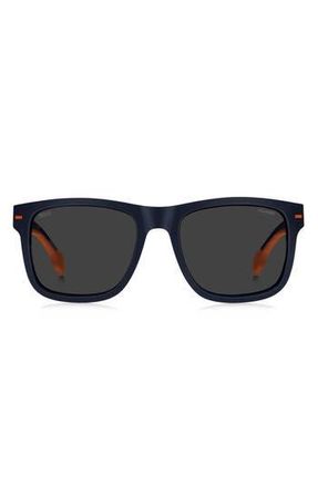 BOSS 55mm Polarized Square Sunglasses in Matt Blue Orange at Nordstrom Rack