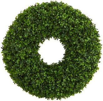 Nearly Natural 28-in Boxwood Artificial Wreath in Green at Nordstrom