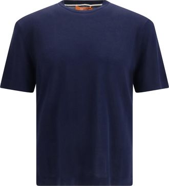 Cruna Mens Cotton Knitted T-Shirt Navy T-Shirts And Polos
