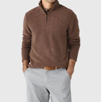 Johnnie-O Mens Dion Quarter Zip Top In Brown