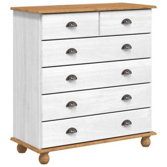Berkfield Home Chest of Drawers ASKIM White 91x40x95, 5 cm Solid Wood Pine
