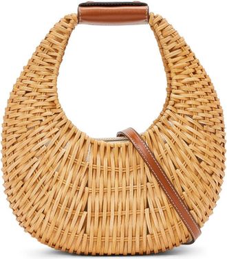 Staud Moon bag - women - Raffia/Calf Leather - One Size - Brown