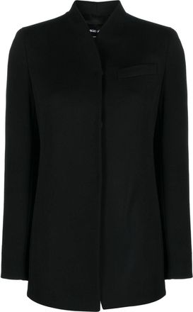 Giorgio Armani single-breasted blazer - women - Virgin Wool/Silk/Spandex/Elastane - 42 - Black