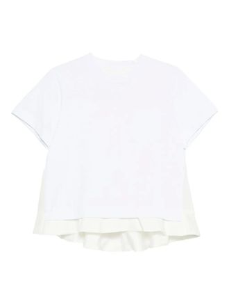 sacai ruffled layered T-shirt - women - Cotton - 3 - White