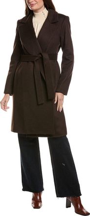 Fleurette Fleurette Notch Collar Wool Wrap Coat
