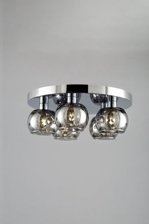 BHS Lucia Flush Ceiling Light in Silver