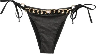 Agent Provocateur Black Axl Gold-Tone Chain Nylon Bikini Bottom