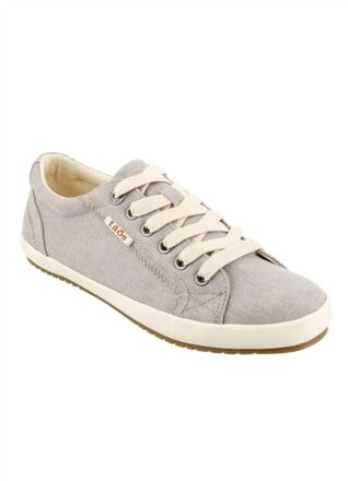 Taos Womens Star Sneakers In Grey Washed Canvas