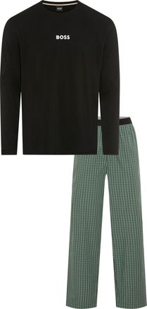 HUGO BOSS Pyjama BOSS Easy Long Set, Herren, Gr. XXL, dunkelgr&uuml;n 304, Web, Obermaterial: 100% Baumwolle, Rundhals, Homewear-Sets Pyjama