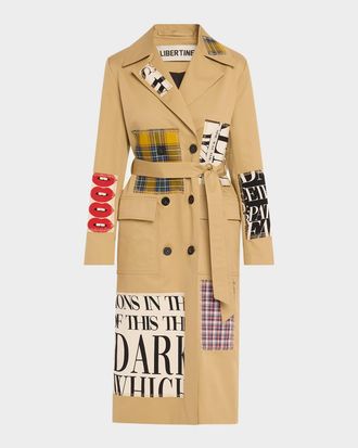 Libertine - Libertine Patch Happy Belted Long Trench Coat