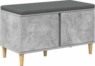 vidaXL Banco De Entrada Con Coj&iacute;n Gris Concreto 80 X 38 X 46 Cm Vidaxl