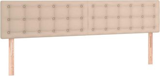 vidaXL Cabecero con led cuero sintético color capuchino 200x5x78/88 cm Vidaxl