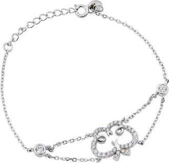 Savvy Cie Jewels Silver Cz Chain Bracelet