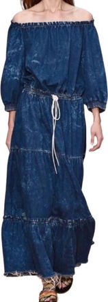 Chlo&eacute; Off The Shoulder Denim Maxi Dress Size M