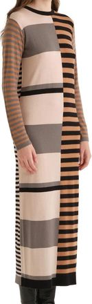 Maliparmi Rhythm Block Jurk - Dames - Casual kleedjes - Veelkleurig - L - Wol - Kleedjes