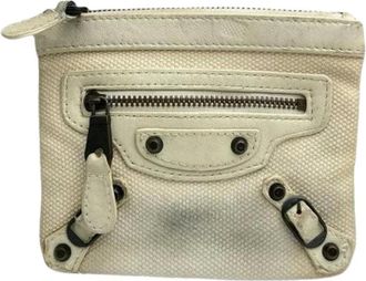 Balenciaga Pre-owned Clutches, female, White, Size: ONE SIZE Pre-owned Cotton Wallet