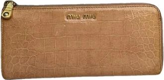 Miu Miu Pre-owned Wallet - Dames - Vintage Accessoires - Bruin - ONE Size - Leer - Vintage