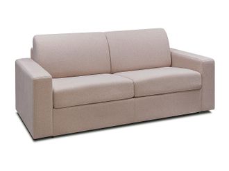 Vente-Unique Sof&aacute; cama de 3 plazas de tela tipo italiano beige COGLIO