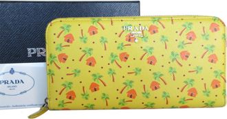 Prada Yellow Leather Coin Purse/Coin Case (Pre-Owned)