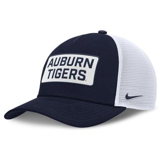 Nike Auburn On-Field Rise Nike Mens College Trucker Adjustable Hat in Blue | NC97044PAUN-EST
