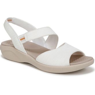Life Stride Cheerful Quarter Strap Slip-On Sandal in White Fabric at Nordstrom, Size 7.5