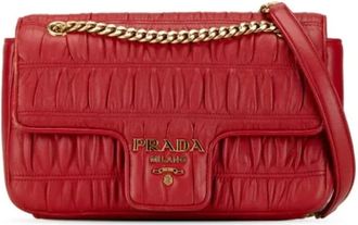 Prada Pre-owned Shoulder Bags, female, Red, Size: ONE SIZE Pre-owned Leather prada-bags