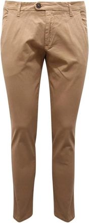 Roy Rogers Beige Stretch Gabardine Slim Fit Broek - Heren - Chinos - Beige - W36 - Broeken