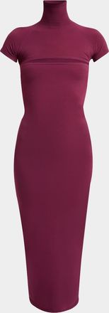 Alaia Second-Skin Knit Cutout Midi Dress